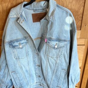 PINK Victoria's Secret Light Blue Jean Jacket